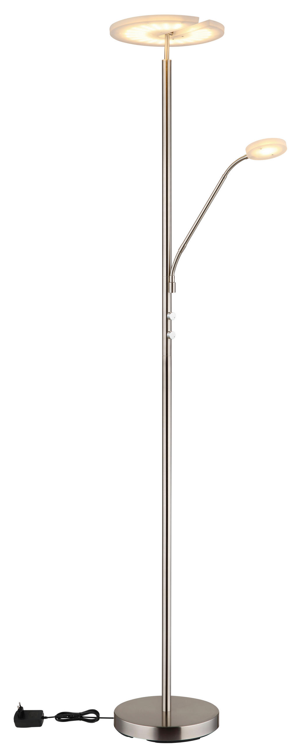 LED SVJETILJKA PODNA STANFORD  - bijela/boje nikla, Design, metal/plastika (30/180cm) - Globo