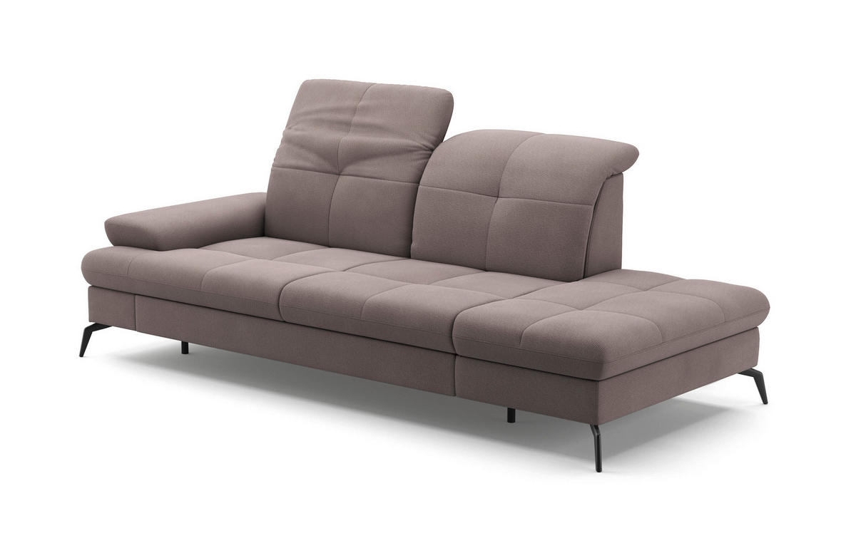 RÉCAMIERE in Flachgewebe Taupe  - Taupe/Schwarz, Konventionell, Textil/Metall (231/90/122cm) - Sit & More