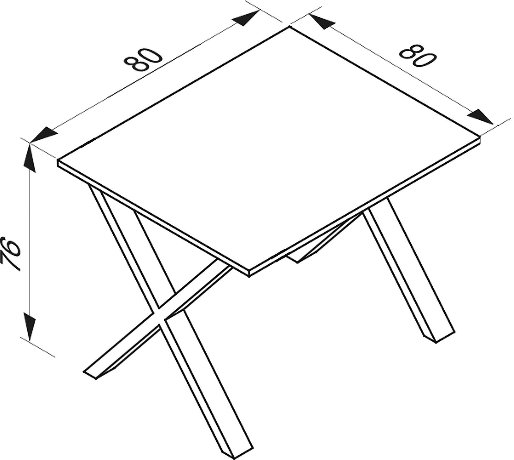 SCHREIBTISCH 80/80/76 cm  in Schwarz, Sonoma Eiche  - Schwarz/Sonoma Eiche, MODERN, Holzwerkstoff/Metall (80/80/76cm) - MID.YOU