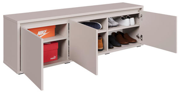 GARDEROBENBANK Liv  in 145,1/50,1/33,8 cm  - Kaschmir/Schwarz, KONVENTIONELL (145,1/50,1/33,8cm) - Xora