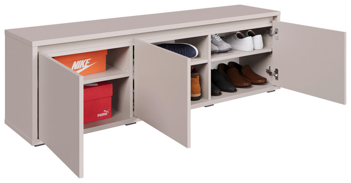 GARDEROBENBANK Liv  in 145,1/50,1/33,8 cm  - Kaschmir/Schwarz, KONVENTIONELL (145,1/50,1/33,8cm) - Xora