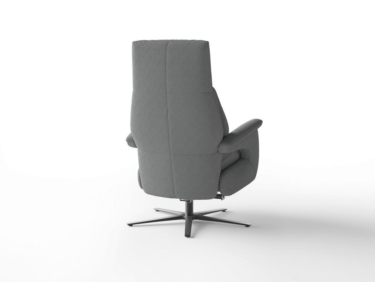 RELAXSESSEL TV LAZY E S1 Flachgewebe Kopfteilverstellung, Rücken echt    - Schwarz/Grau, Basics, Textil/Metall (75/113/85cm) - Sit & More