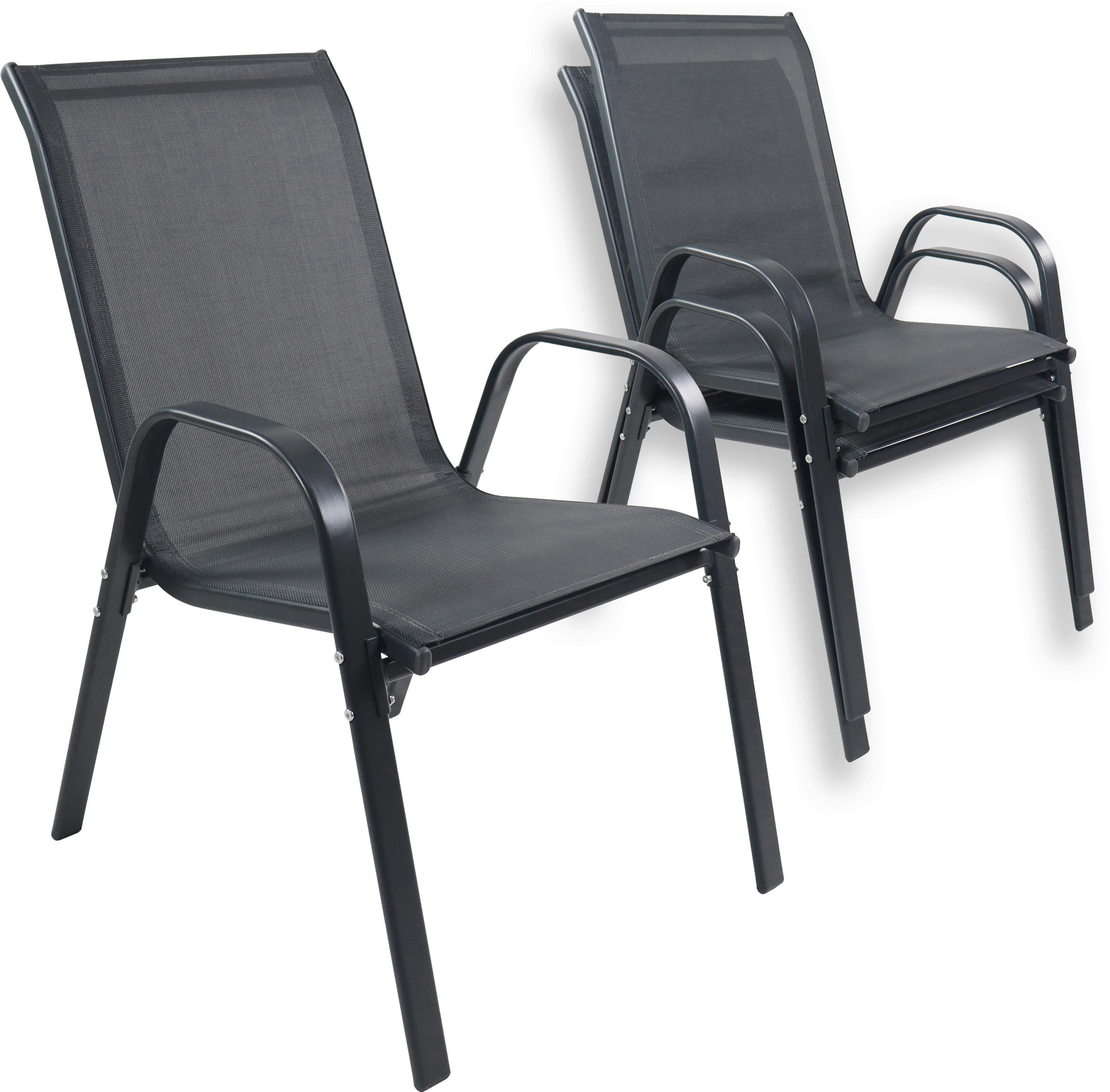 Thumbnail - Mid.you Gartenstuhl-Set, Anthrazit, Metall, 56x89x73 cm, wetterbeständig, inklusive Armlehnen, abwischbar, geeignet für ...