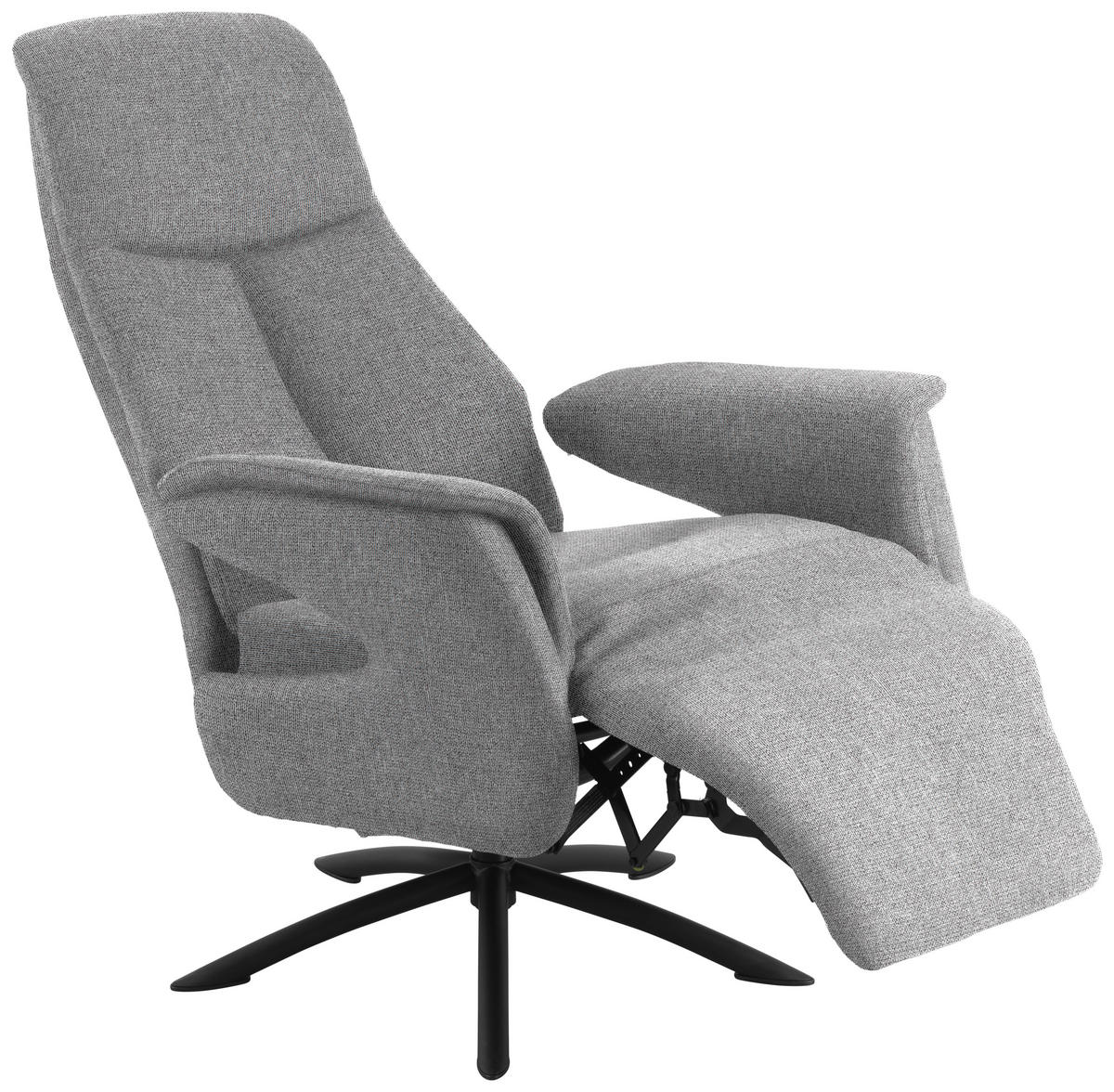 RELAXSESSEL Webstoff Relaxfunktion, Kopfteilverstellung    - Schwarz/Grau, Design, Textil/Metall (73/108/86cm) - Welnova