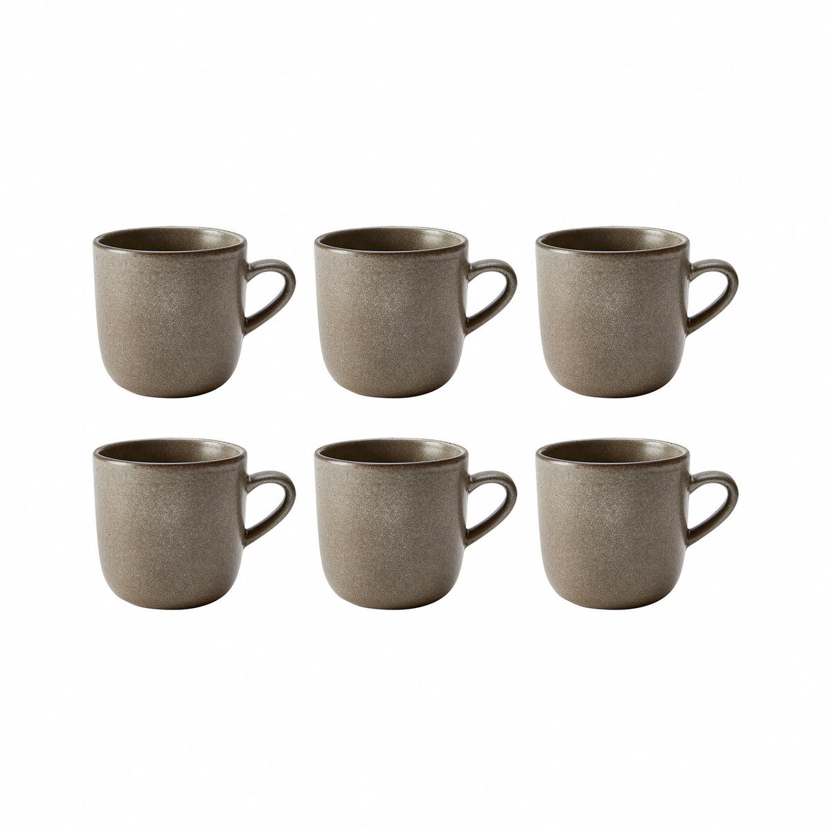 KAFFEEBECHERSET RAW 6-teilig  - Graubraun, Basics, Keramik (200ml) - Aida