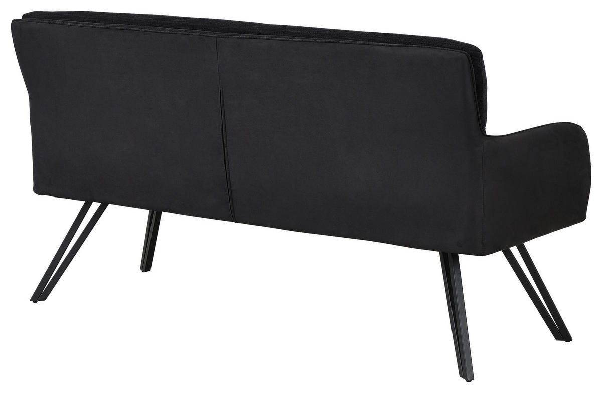 SITZBANK 160/94/67 cm Webstoff Schwarz  - Schwarz, MODERN, Textil/Metall (160/94/67cm) - MID.YOU