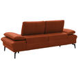 2,5-SITZER Cognac Echtleder  - Cognac/Schwarz, Design, Leder/Metall (212/86/94cm) - Dieter Knoll