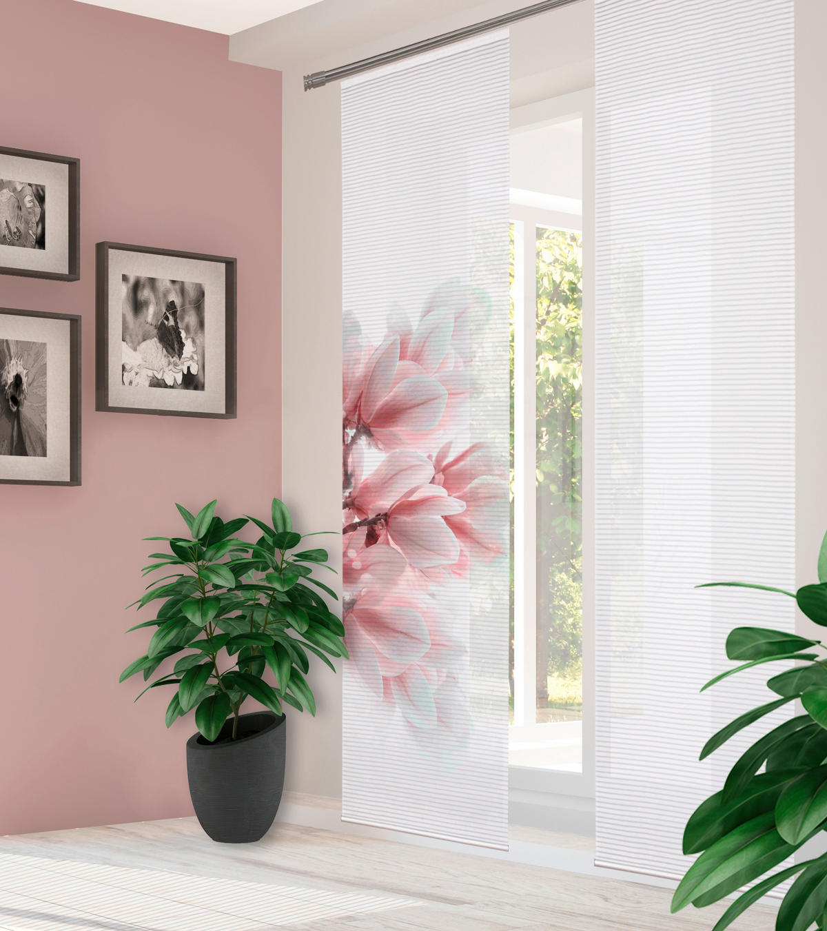 FLÄCHENVORHANG in Rosa  - Rosa, Design, Textil (60/255cm) - Novel