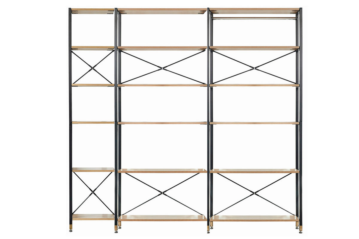 HYLLA i 210/210/30 cm naturfärgad, svart  - svart/naturfärgad, Design, metall/trämaterial (210/210/30cm) - Livetastic