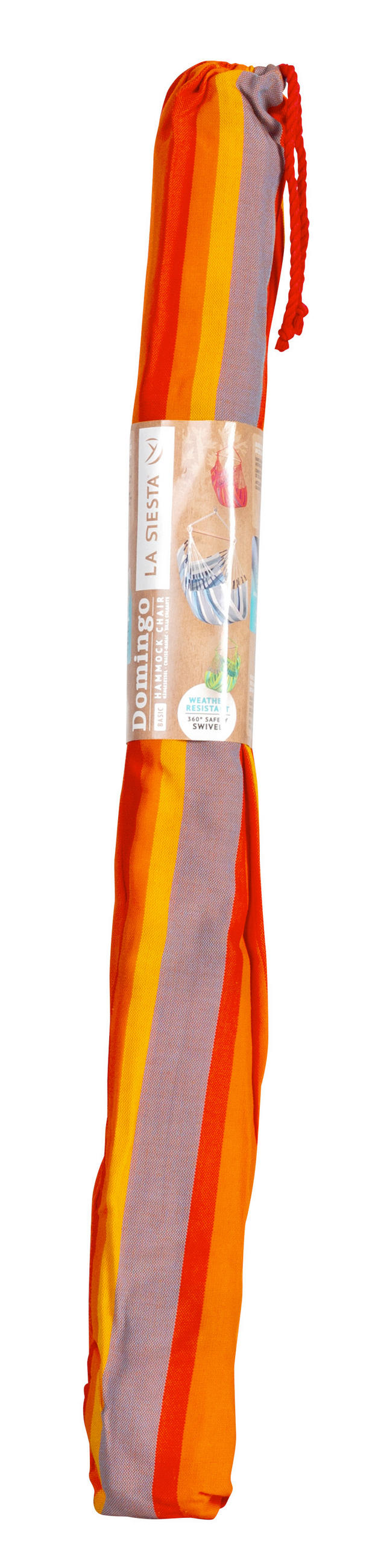 Thumbnail - La Siesta Hängesessel Basic Outdoor, Gelb, Orange, Rot, Hellgrau, Holz, Textil, Bambus, 90x145x140 cm, wetterbeständig, ...