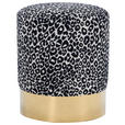 HOCKER in Holz, Metall, Textil Schwarz, Weiß, Goldfarben  - Goldfarben/Schwarz, KONVENTIONELL, Holz/Textil (35/42/35cm) - Xora