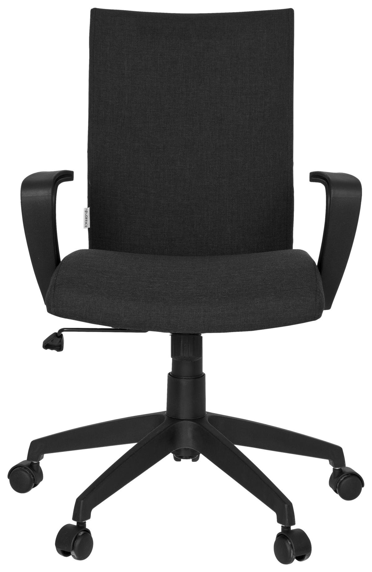 OTOČNÁ ŽIDLE, plochá tkanina, černá - černá, Moderní, textil/plast (54/104/44cm) - MID.YOU