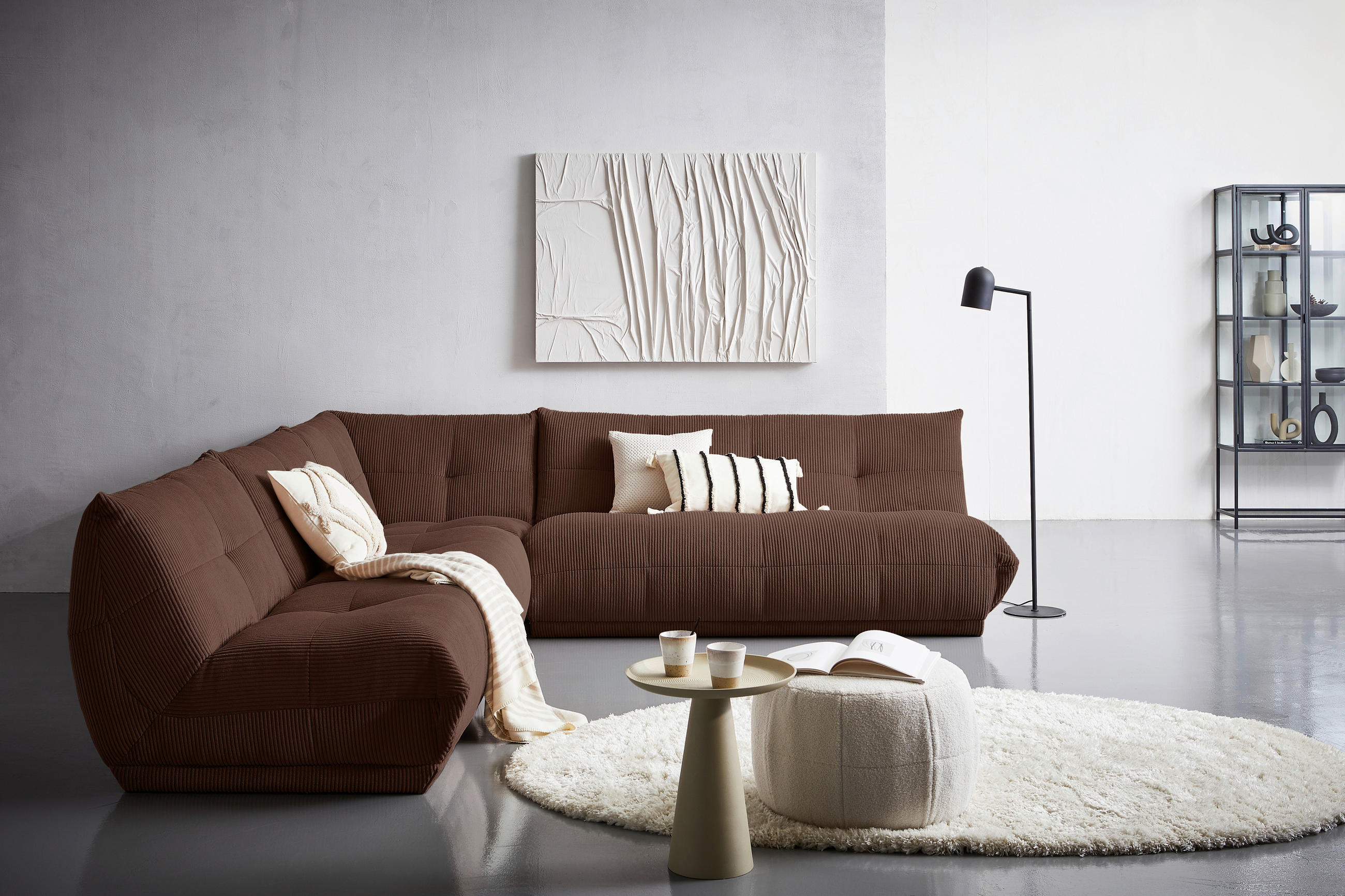 SOFAELEMENT GISELLE Cord Braun  - Braun, Trend, Textil (105/80/112cm) - Livetastic