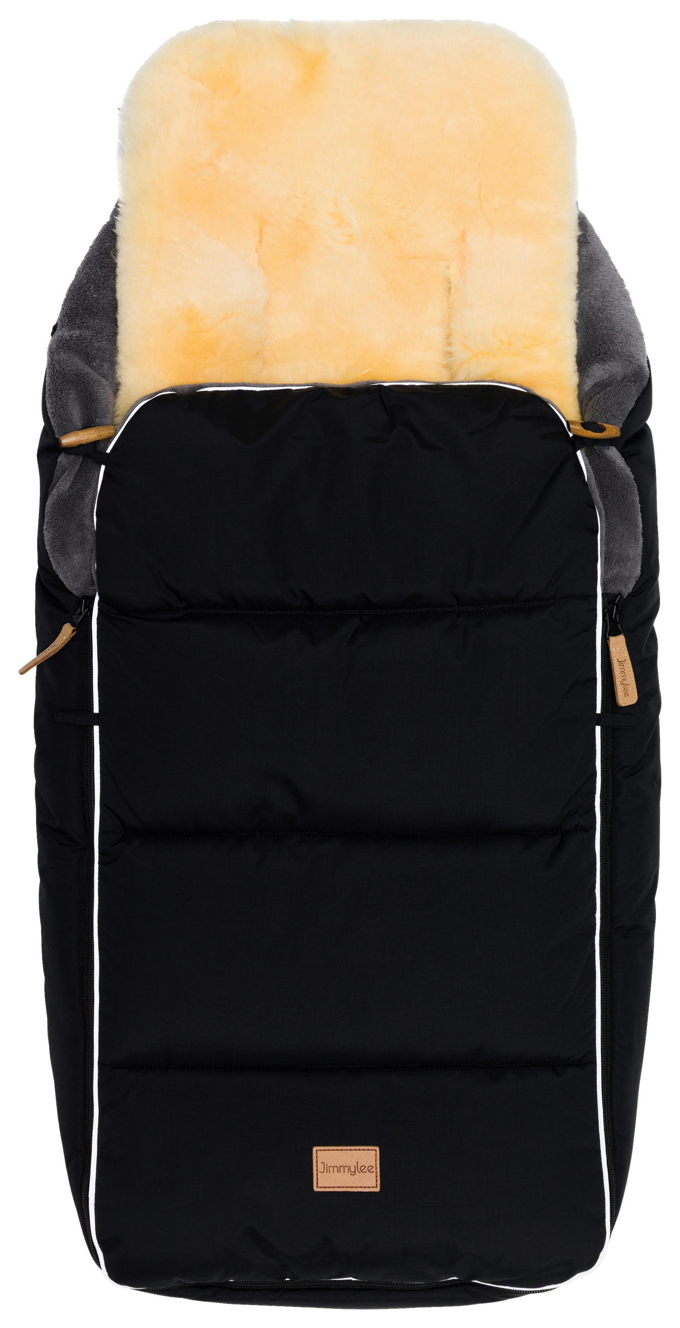 BUGGY-FUSSSACK Fluffy  - Schwarz, Trend, Leder/Textil (50/100cm) - Jimmylee