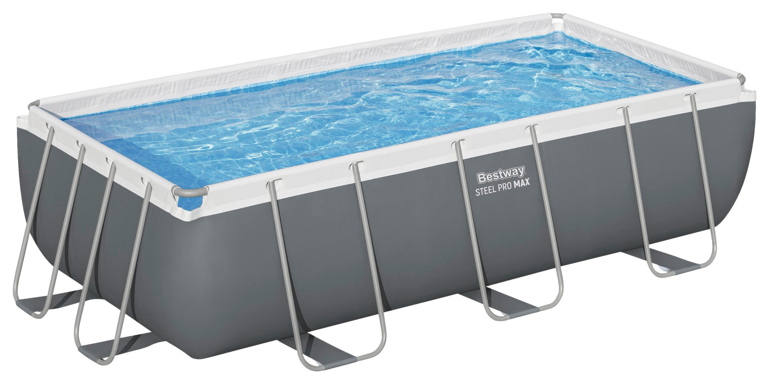 SCHWIMMBECKEN 56441GS 404/201/100 cm  - Grau, KONVENTIONELL, Kunststoff/Metall (404/201/100cm) - Bestway