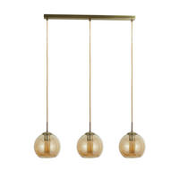 HÄNGLAMPA Balls 86/20/150 cm  - bärnstensfärgad/mässingsfärgad, Klassisk, metall/glas (86/20/150cm)