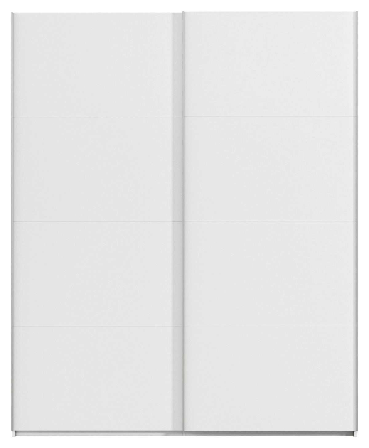 SCHWEBETÜRENSCHRANK 181/223/68 cm 2-türig Weiß  - Alufarben/Weiß, Basics, Holzwerkstoff/Metall (181/223/68cm) - Novel