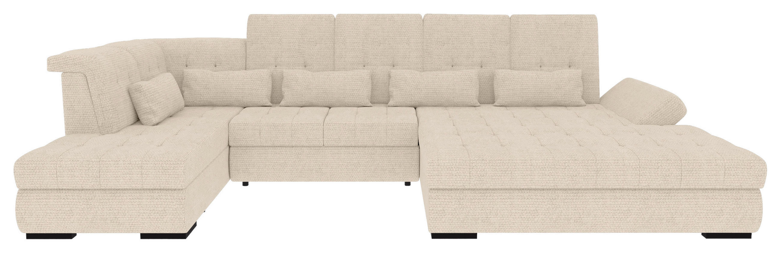 WOHNLANDSCHAFT Perlmutt Struktur  - Perlmutt/Schwarz, KONVENTIONELL, Kunststoff/Textil (222/358/212cm) - Carryhome