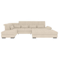 WOHNLANDSCHAFT Perlmutt Struktur  - Perlmutt/Schwarz, KONVENTIONELL, Kunststoff/Textil (222/358/212cm) - Carryhome