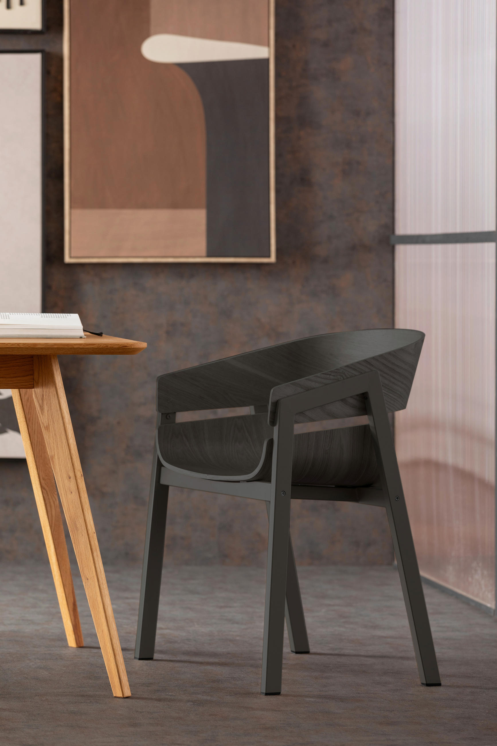 ARMLEHNSTUHL  in Stahl  - Schwarz, Design, Metall (57/77/53cm) - Kare-Design