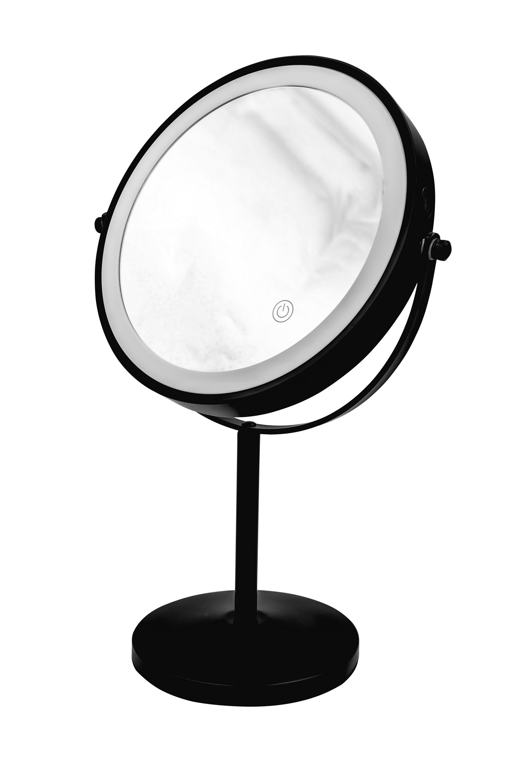 SCHMINKSPIEGEL     - Schwarz, Basics, Glas/Kunststoff (23,5/35/13,5cm) - Sadena