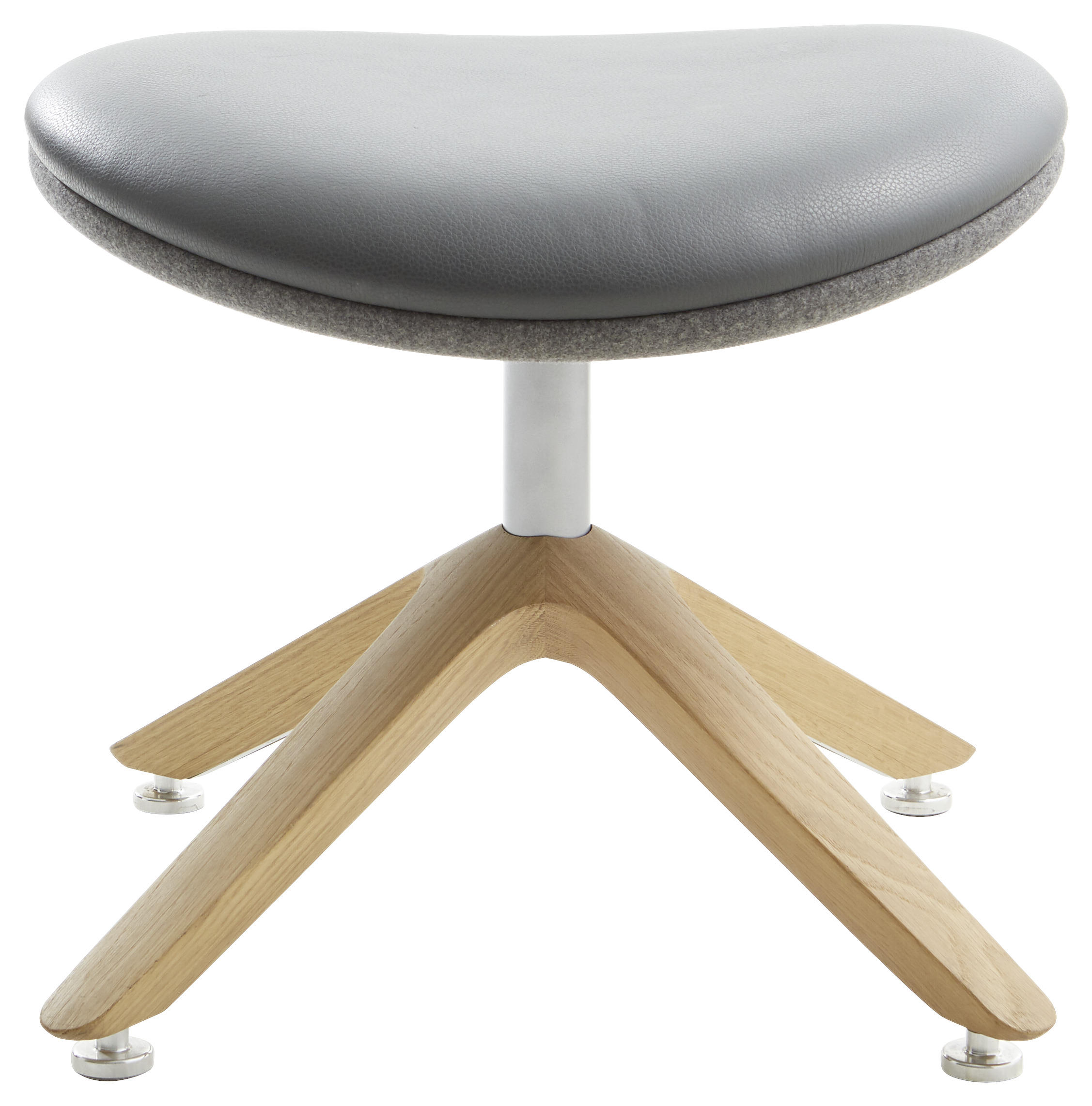 HOCKER Echtleder Wildeiche Anthrazit, Grau, Eichefarben - Eichefarben/Anthrazit, Natur, Leder/Holz (52/45/51cm) - Voglauer