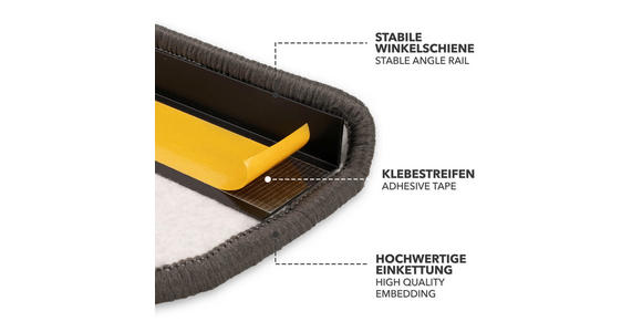 STUFENMATTE in Anthrazit - Anthrazit, Basics, Textil (65/23.5cm) - Esposa