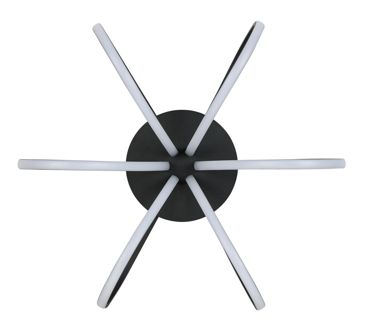 DECKENLEUCHTE  55/22 cm    - Schwarz, Trend, Kunststoff/Metall (55/22cm) - Collett's Monde