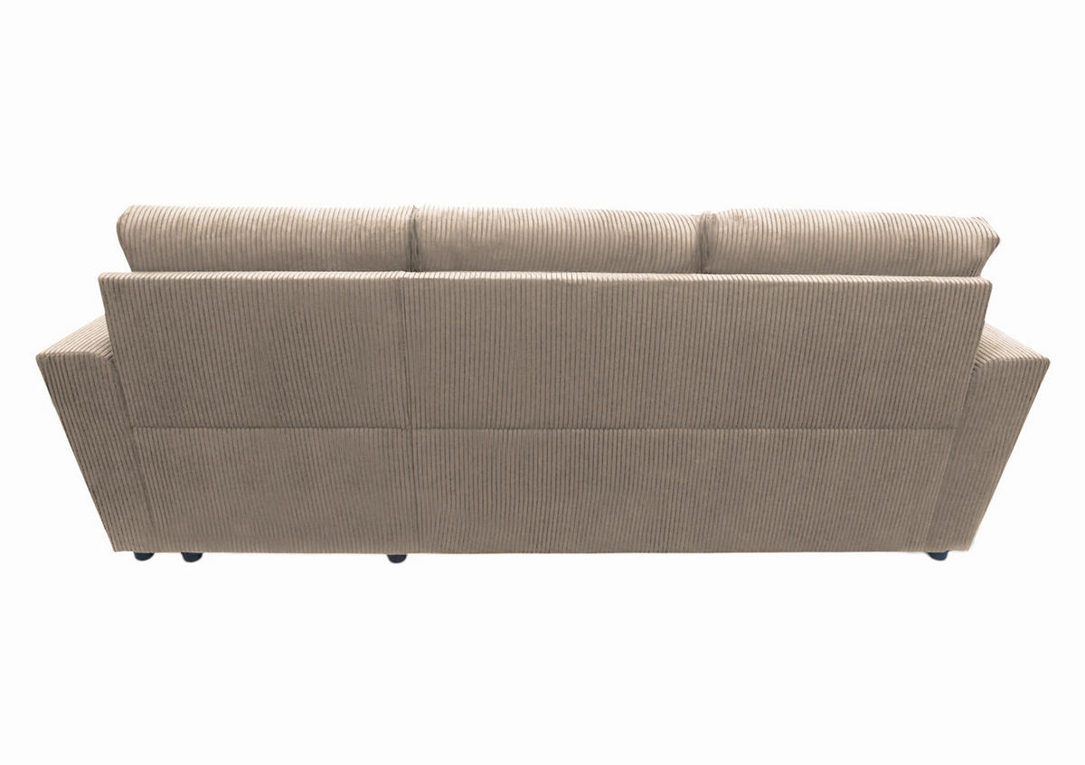 ECKSOFA in Cord Taupe  231/155 cm  - Taupe/Schwarz, Design, Kunststoff/Textil (231/155cm) - MID.YOU