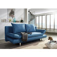 SCHLAFSOFA Flachgewebe Blau  - Chromfarben/Blau, Design, Kunststoff/Textil (194/73/91cm) - Xora