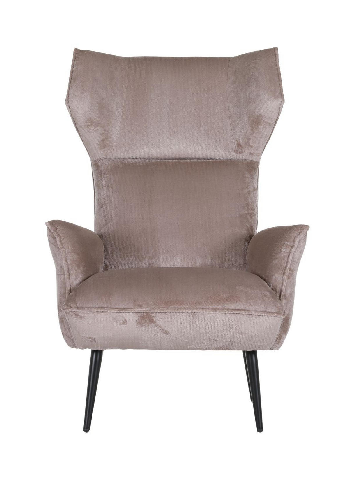 OHRENSESSEL in Plüsch Beige  - Beige/Schwarz, Konventionell, Textil/Metall (83/110/92cm) - MID.YOU