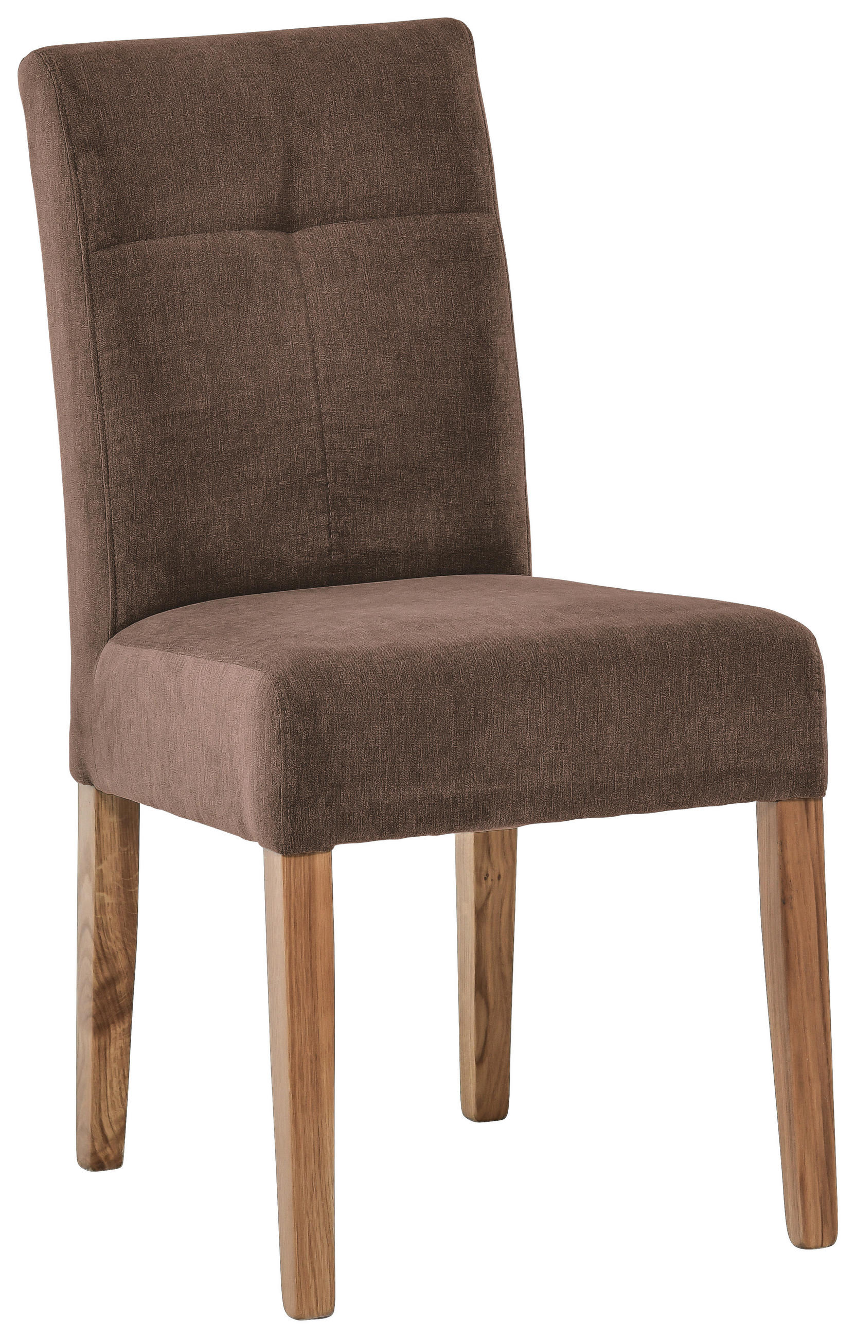 STUHL Webstoff Braun, Eichefarben Eiche massiv  - Eichefarben/Braun, KONVENTIONELL, Holz/Textil (47,5/91,5/63cm) - Cantus