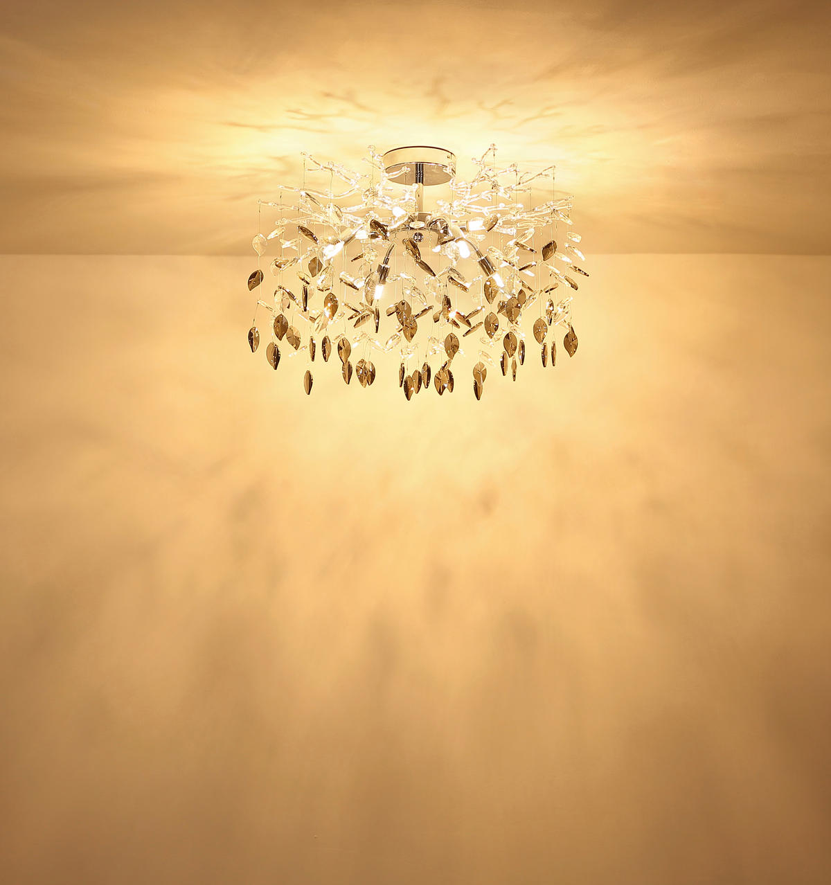 DECKENLEUCHTE Danna 61/46 cm   - Klar/Chromfarben, LIFESTYLE, Glas/Kunststoff (61/46cm) - Globo