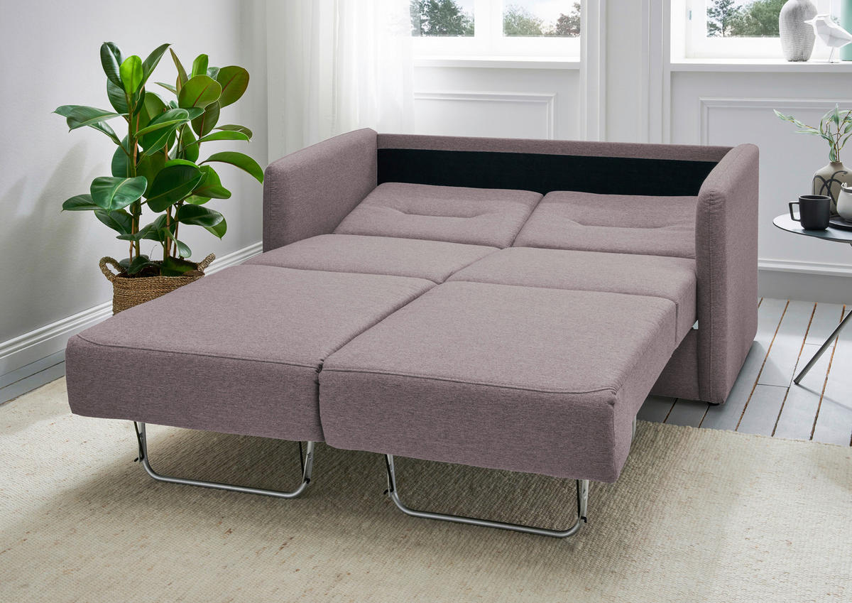 SCHLAFSOFA in Mikrofaser Rosa  - Schwarz/Rosa, KONVENTIONELL, Kunststoff/Textil (147/89/87cm) - Livetastic