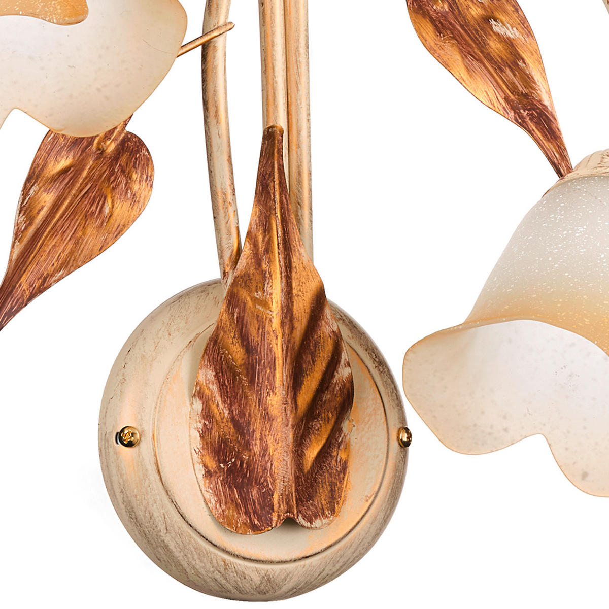 WANDLEUCHTE 40/40/58 cm   - Beige/Weiß, ROMANTIK / LANDHAUS, Glas/Metall (40/40/58cm)