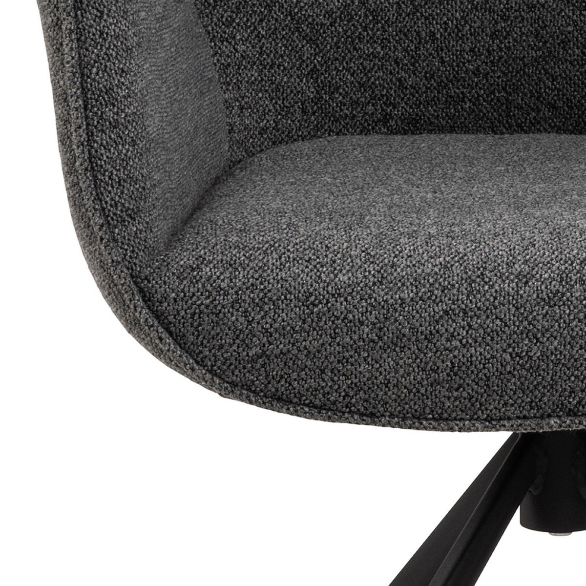 STOLICA S NASLONOM ZA RUKE  antracit  tekstil      - crna/antracit, Design, tekstil/metal (60,5/91/62cm) - MID.YOU