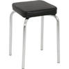 STAPELBAR PALL i metall, textil svart, kromfärg  - kromfärg/svart, Klassisk, metall/textil (36/49/36cm)