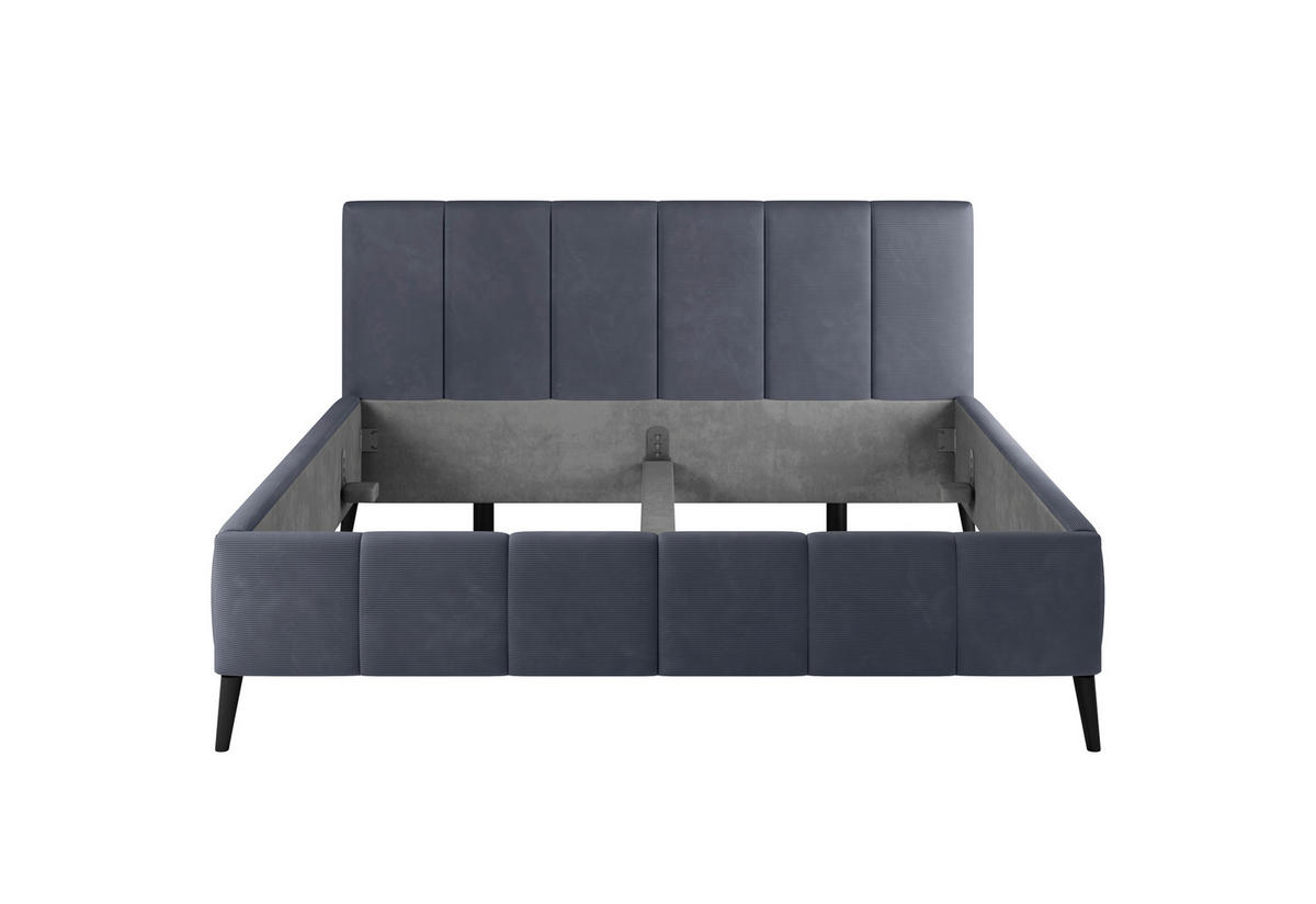 POLSTERBETT 140/200 cm  in Dunkelgrau  - Dunkelgrau/Schwarz, Trend, Holz/Textil (140/200cm) - home24