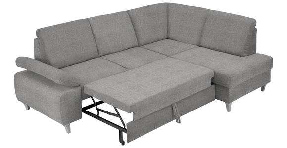 ECKSOFA in Flachgewebe Grau  - Silberfarben/Grau, KONVENTIONELL, Holz/Textil (255/186cm) - Cantus