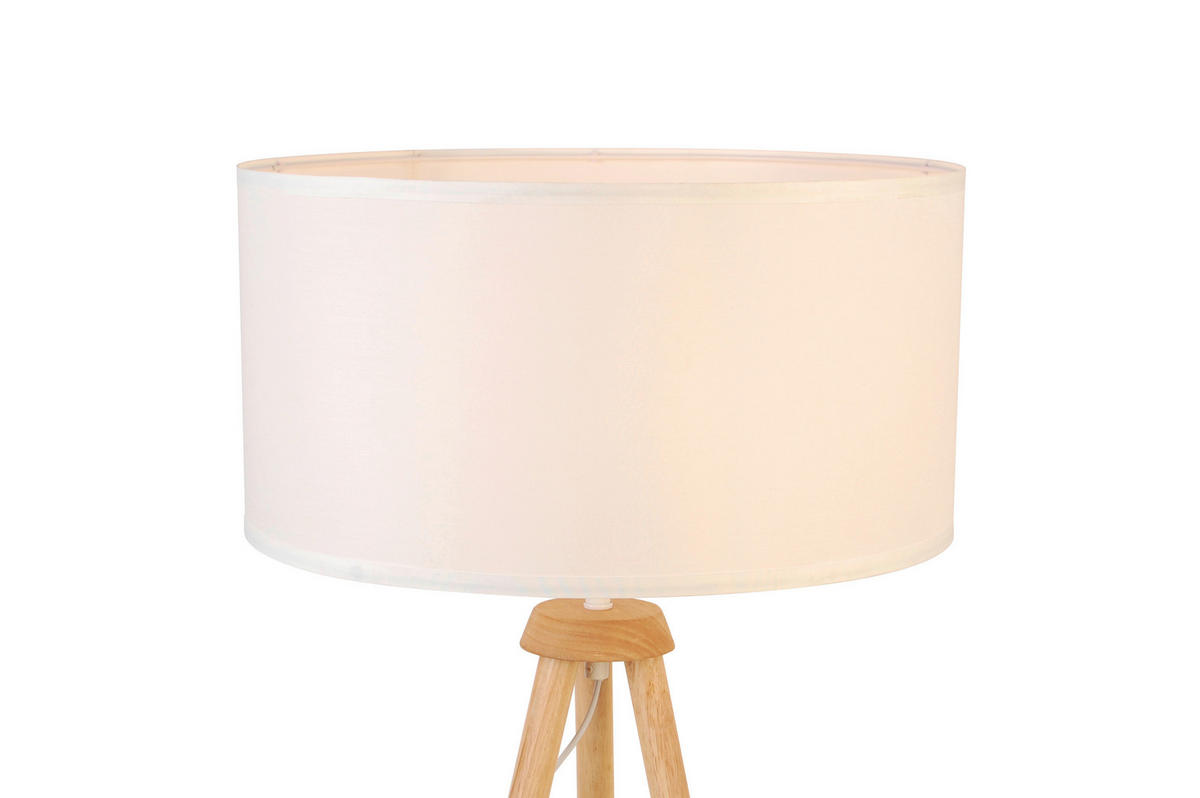 STOJACÍ LAMPA, 45/153 cm  - bílá/barvy ořechu, Trend, dřevo/textil (45/153cm) - Novel