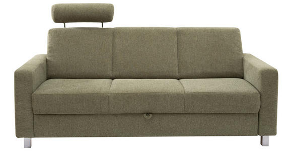 3-SITZER-SOFA in Flachgewebe Grün  - Chromfarben/Grün, Design, Textil/Metall (195/83/85cm) - Xora