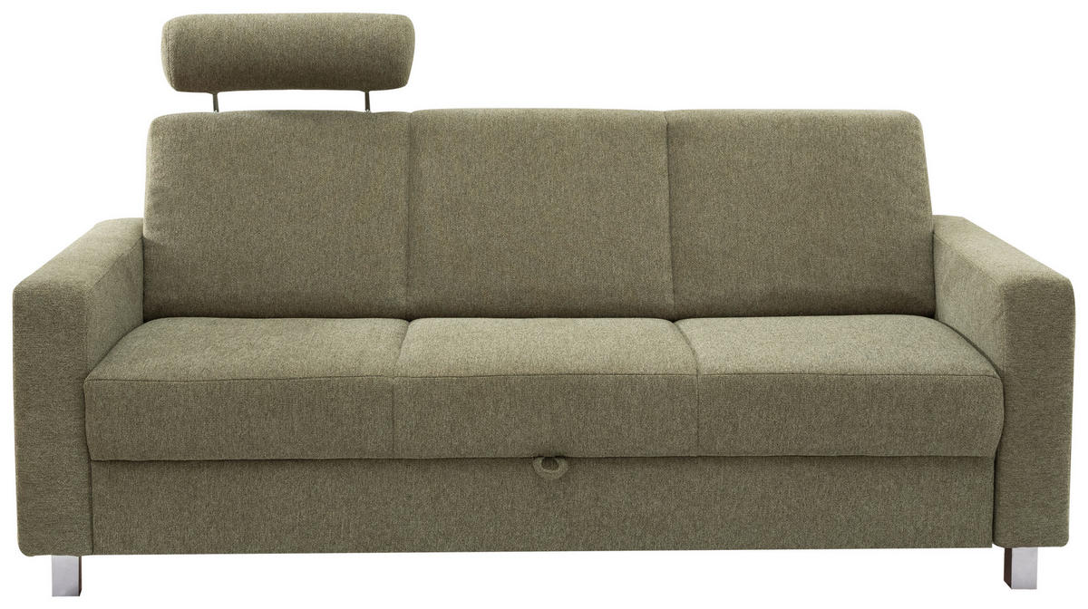 3-SITZER-SOFA in Flachgewebe Grün  - Chromfarben/Grün, Design, Textil/Metall (195/83/85cm) - Xora
