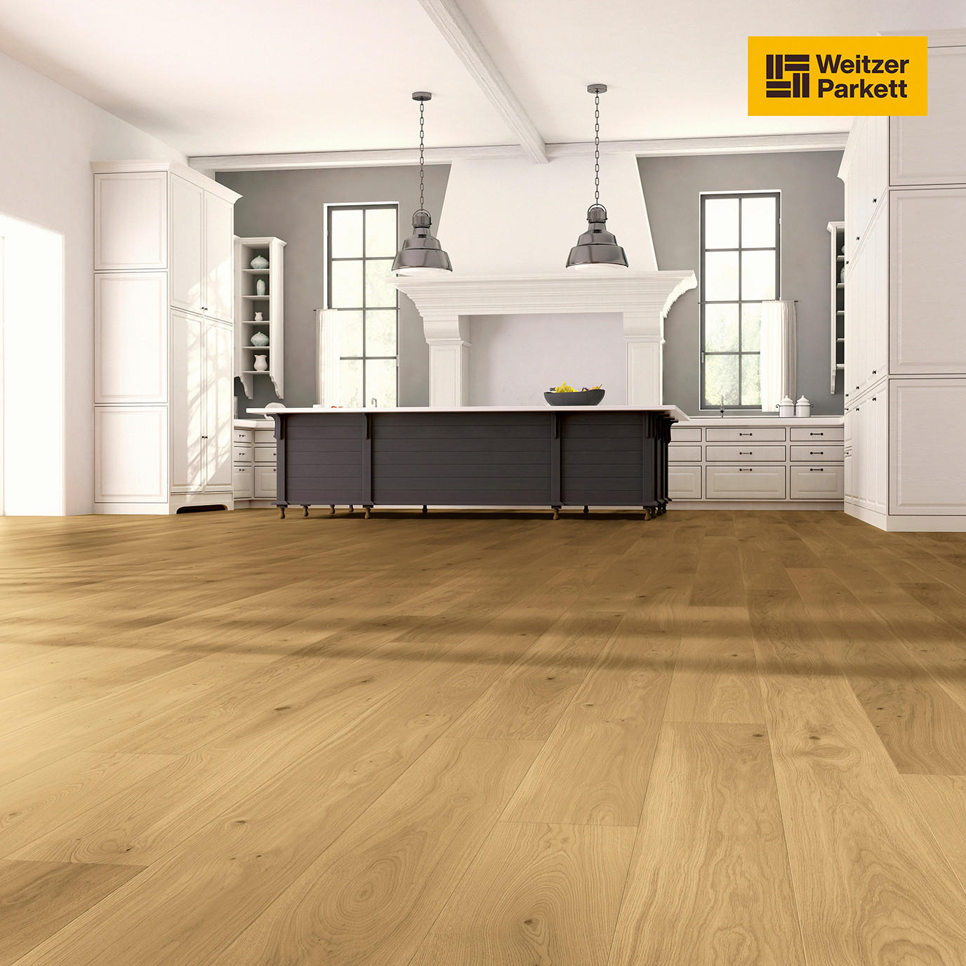 LANDHAUSDIELE, Eiche lebhaft  per  m² - Design (180/17,5/1,1cm) - Weitzer Parkett