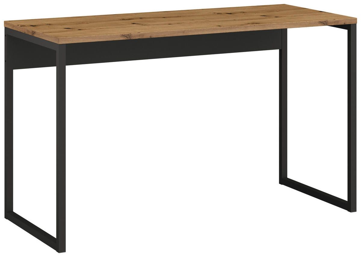 SCHREIBTISCH 120/58/74 cm Graphitfarben, Eiche Artisan  - Graphitfarben/Eiche Artisan, Design, Holzwerkstoff/Metall (120/58/74cm) - Stylife