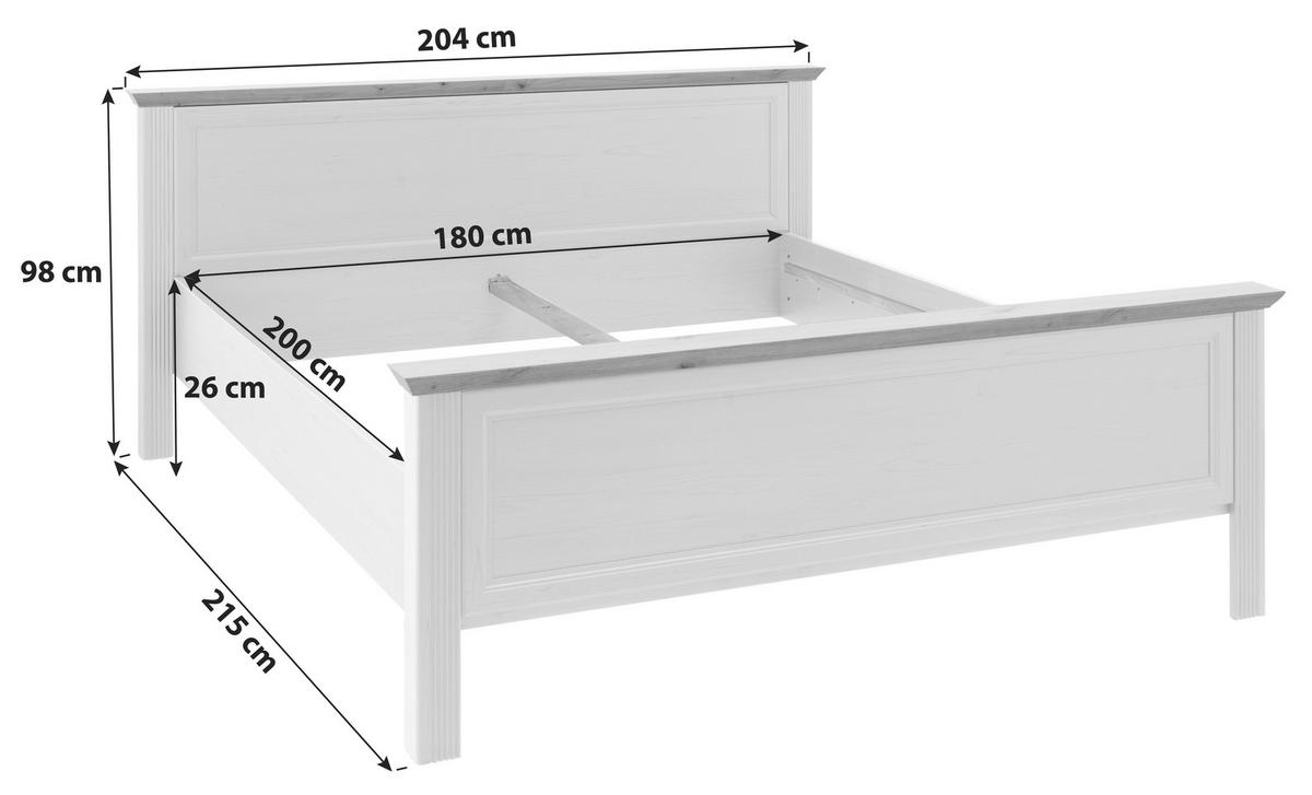 PAT 180/200 cm  alb, stejar Artisan  - alb/stejar Artisan, Lifestyle, plastic/material pe bază de lemn (180/200cm) - Landscape