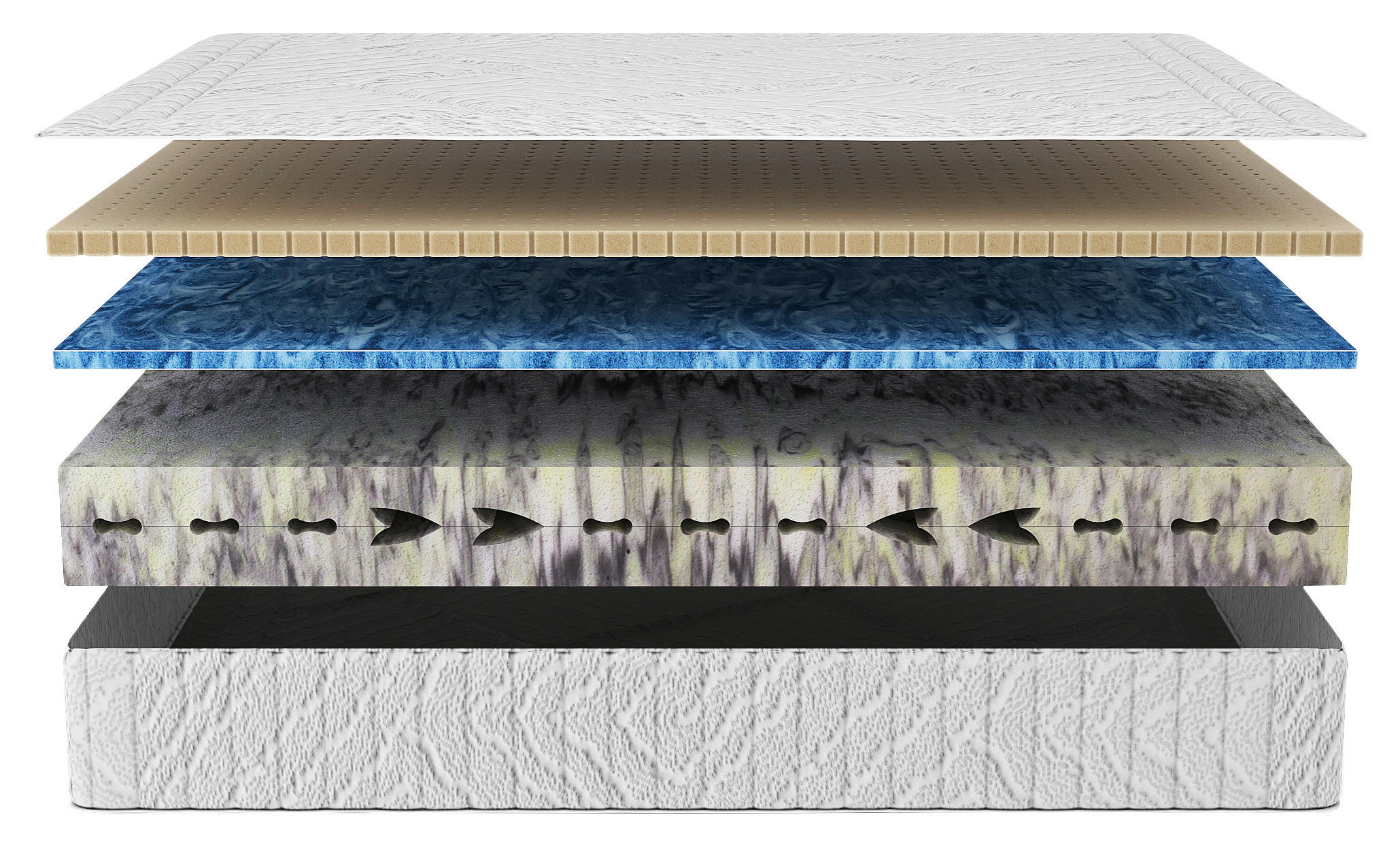 Thumbnail - Livetastic Kaltschaummatratze Majestic H3, Weiß, Textil, H3, Füllung: Schaumstoff, Latex, 100x200 cm, Ober- und Untersei...