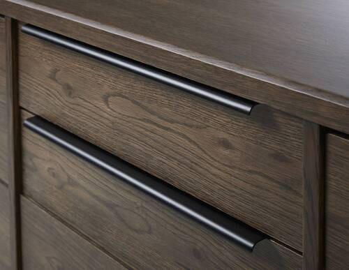 Thumbnail - Landscape Sideboard, Eiche, Metall, furniert, 2 Fächer, 3 Schubladen, 170x85x45 cm, Beimöbel erhältlich, Wohnzimmer, Kom...