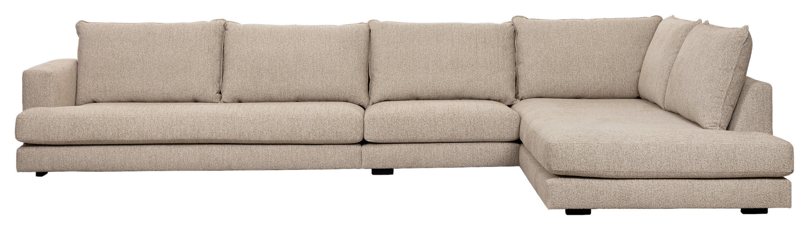 SOFFA i beige  - beige/svart, Basics, metall/trä (407/82/230cm) - Novel