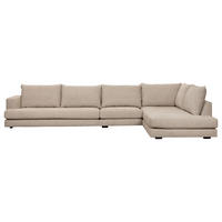 SOFFA i beige  - beige/svart, Basics, metall/trä (407/82/230cm) - Novel