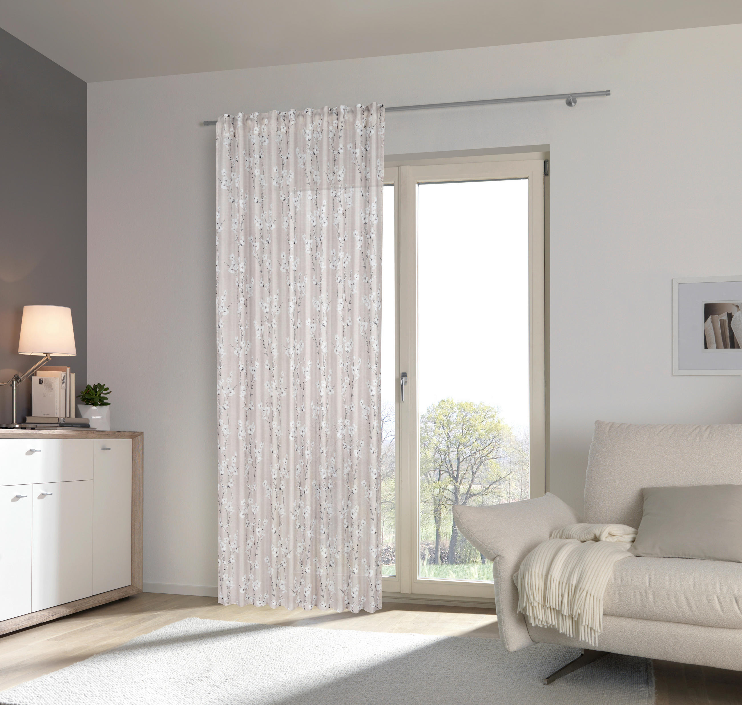 FERTIGVORHANG halbtransparent  - Beige, Design, Textil (140/245cm) - Esposa